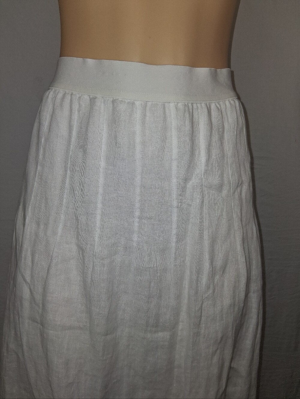 J. Jill New Women White Linen Maxi Skirt with Gathered Waist Size S - Picture 13 of 16